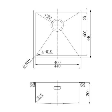 Кухонная мойка LeMark Olanga 440 9938122 45х45 цвет золото