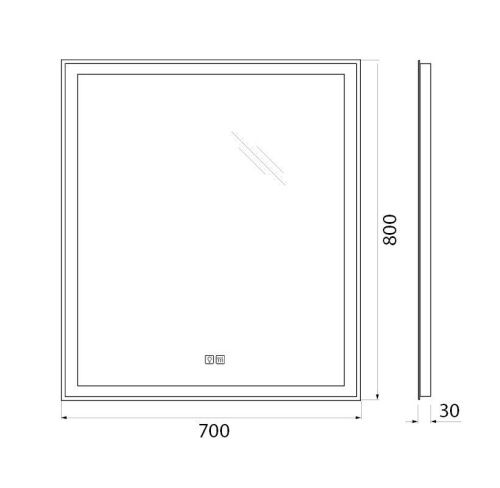 Зеркало с подсветкой BelBagno SPC-GRT-700-800-LED-TCH-WARM 70х80 подвесное - фото 5