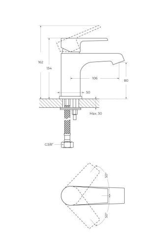 Смеситель Cezares NAUTIC NAUTIC-LS1-BIO на раковину белый - фото 2