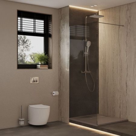 Душевая перегородка Allen Brau Infinity 3.21030.60.T 140х200 стекло тонированное профиль медь