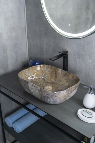 Раковина керамическая Gid Geométrico 54474 50х30 накладная цвет многоцветный без отверстий под смеситель - фото 5