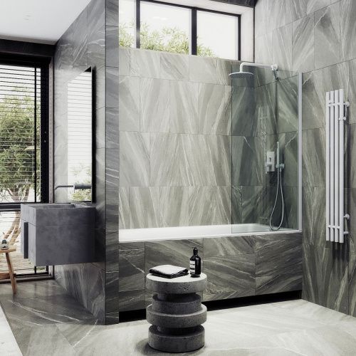 Душевая шторка на ванну Maybah Glass MGV-62-1ш 40х140 стекло прозрачное профиль белый ориентация универсальная - фото 3