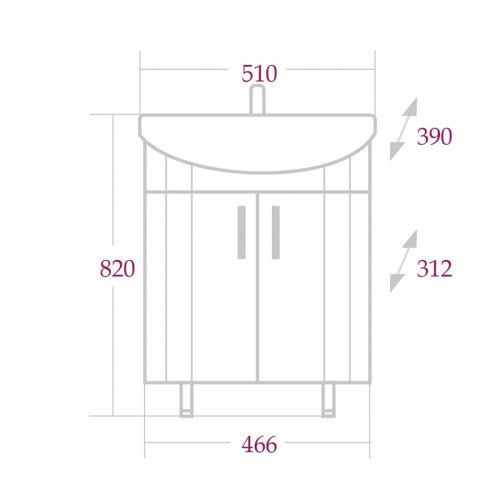 Тумба под раковину Onika Лига 105030 50х30 напольная цвет белый - фото 3