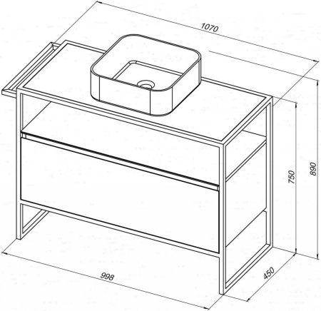 Тумба под раковину Allen Brau Priority 1.31003.AM 100х50 напольная цвет черный