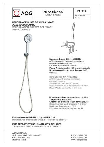 Душевая система AQG Beta 19BETER31602 встраиваемая в стену цвет хром - фото 5