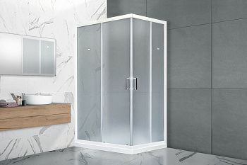 Душевой уголок Royal Bath HPD RB9120HPD-C 120х90 стекло матовое профиль белый без поддона