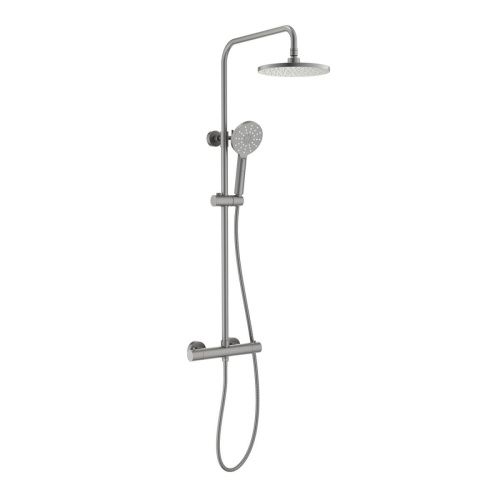 Душевая стойка Aquatek Европа AQ2343BGM настенная цвет черный с термостатом