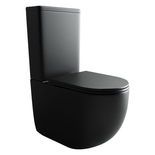 Унитаз напольный с бачком Ceramica Nova METROPOL CN4001MB черный с сиденьем микролифт безободковый душевой смыв - фото 2