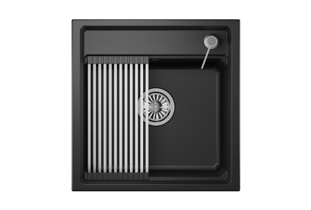Кухонная мойка Granula Kitchen Space 5002, ЧЁРНЫЙ 50х50 цвет черный поверхность матовая