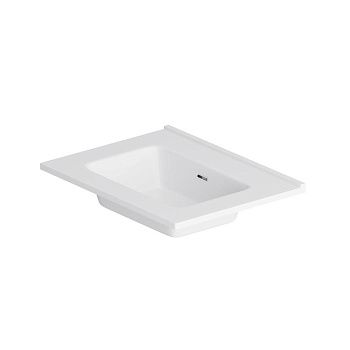 Раковина из сантехнического фарфора Am.Pm Sense M7BWCC0602WG 60х50 встраиваемая цвет белый 1 отверстие под смеситель