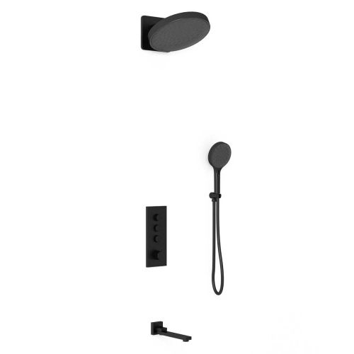 Душевая система Vincea VSFW-433TI3MB встраиваемая в стену цвет черный с термостатом - фото 2