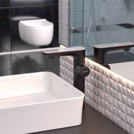 Смеситель Berges MORANS 76004 на раковину черный с термостатом