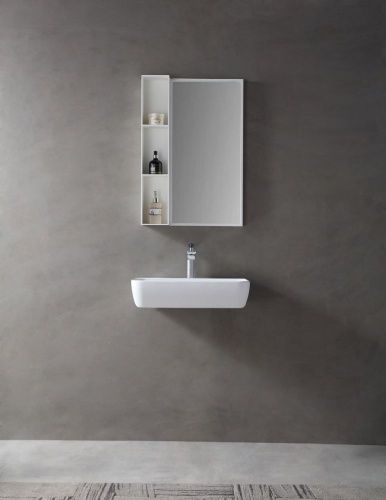 Раковина из искусственного камня Abber STEIN AS2654 60х40 подвесная цвет белый без отверстий под смеситель - фото 3