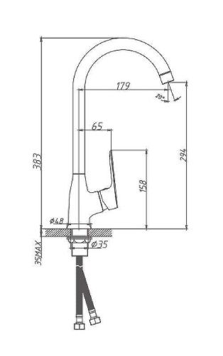 Смеситель для кухни Haiba HB506 HB70506 на мойку хром - фото 2
