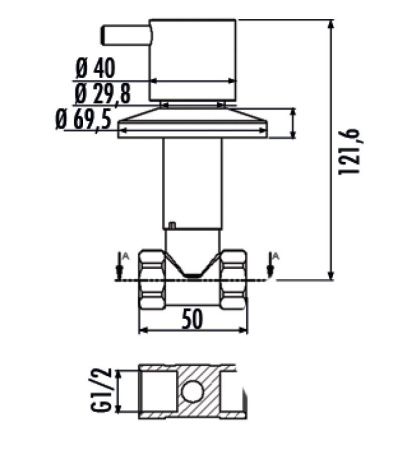 Запорный вентиль Creavit AC90L