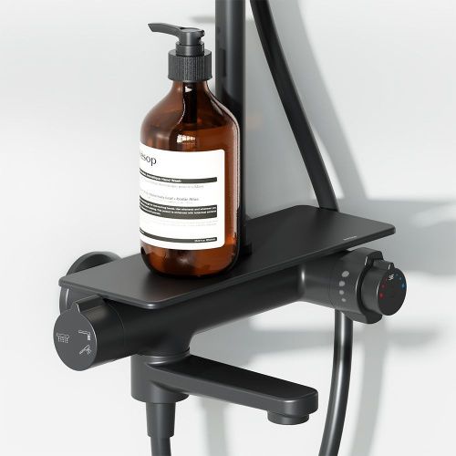 Душевая стойка Damixa Jupiter 977760300 настенная цвет черный - фото 5