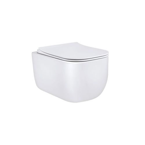 Унитаз подвесной Vincea Form VT1-35 белый с сиденьем микролифт безободковый душевой смыв - фото 2