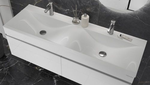 Раковина из искусственного камня Velvex PULSUS rkPUL.140-81 140х50 накладная цвет белый без отверстий под смеситель - фото 2