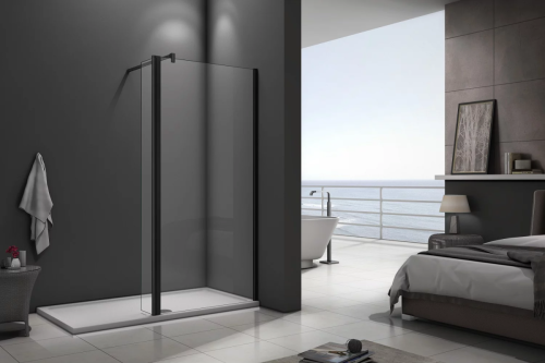 Душевая перегородка Good Door WALK IN ВИ00023 100х195 стекло прозрачное профиль черный - фото 2