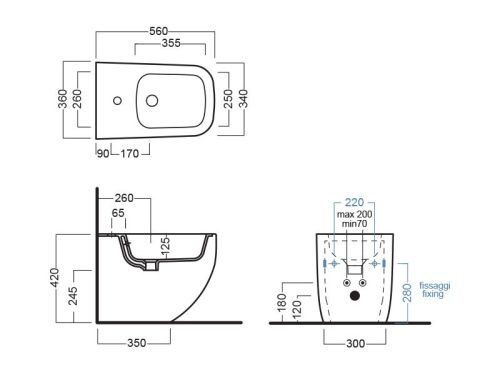 Биде напольное Hatria NEXT A0Y3AU02 цвет черный - фото 3