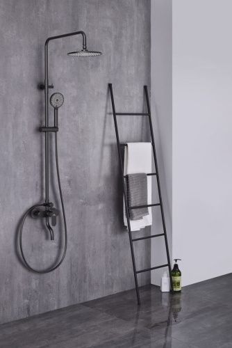 Душевая стойка Fashun A2485-7 настенная цвет черный - фото 4