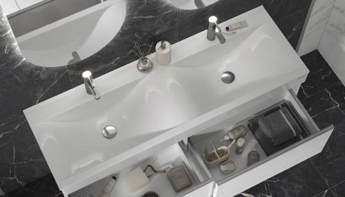 Раковина из искусственного камня Velvex PULSUS rkPUL.140-81 140х50 накладная цвет белый без отверстий под смеситель - фото 3