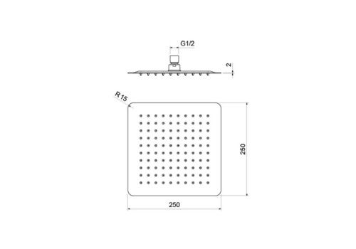 Верхний душ Aquatek AQ2072MB 25х25 черный - фото 3