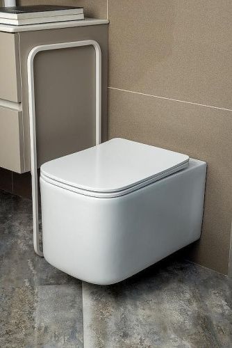 Унитаз подвесной Boheme Mane 970-SET-W цвет белый с сиденьем микролифт безободковый каскадный смыв - фото 2