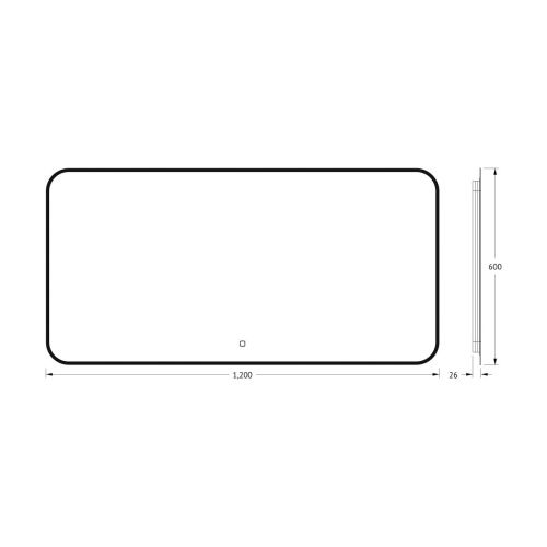 Зеркало с подсветкой Defesto AURA DF 2978SH 120х60 подвесное - фото 2