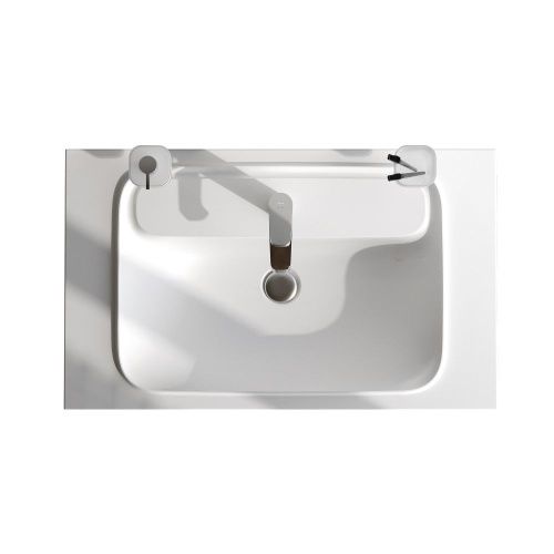 Раковина из искусственного камня Am.Pm Func M8FWPC0800WM 80х50 встраиваемая цвет белый 1 отверстие под смеситель - фото 2