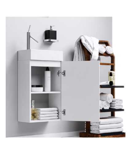 Комплект мебели: тумба с раковиной + зеркало Aqwella Y (Mb-L.00.04) 40х20 подвесной цвет белый - фото 4