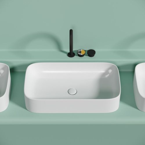 Раковина из сантехнического фарфора Ceramica Nova ELEMENT CN6054MW 70х40 накладная цвет белый без отверстий под смеситель - фото 3