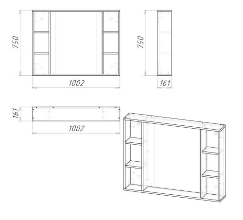 Зеркало Grossman Флай 201001 100х80 подвесное - фото 4
