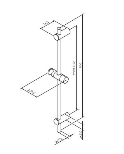 Душевая штанга Am.Pm Gem F0390000 цвет хром - фото 3