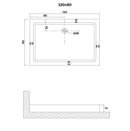 Душевой поддон из ABS-пластика Niagara Eco NG-P1280-14Q 120х80 белый с ножками
