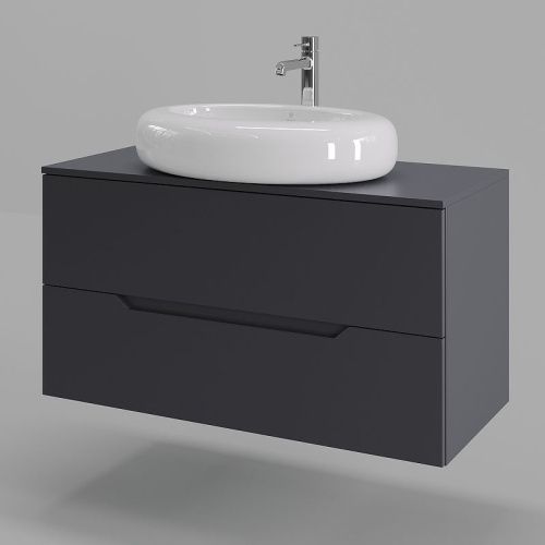 Тумба с раковиной Orange Line Li-100TugMDF+B08-640W 100х50 цвет серый - фото 2