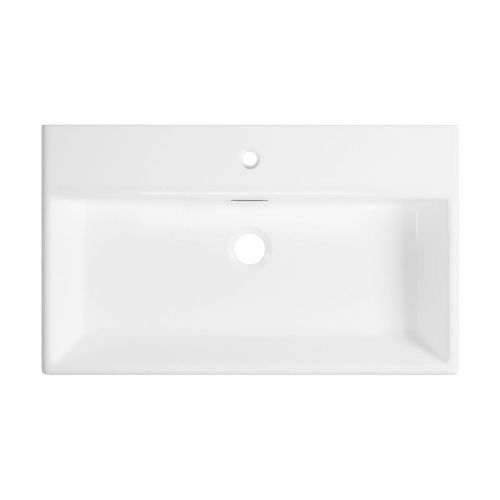 Раковина из сантехнического фарфора Wellsee Graceful Pro 150903000 70х40 накладная цвет белый 1 отверстие под смеситель - фото 3