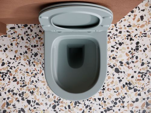 Унитаз подвесной Ceramica Nova BALEARICA CN6000MH черный с сиденьем микролифт безободковый душевой смыв - фото 5