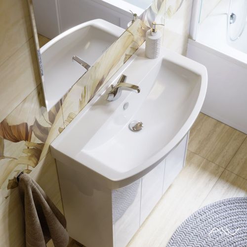 Тумба с раковиной Alavann Crystal ALV0953000 70х40 напольная цвет белый - фото 3