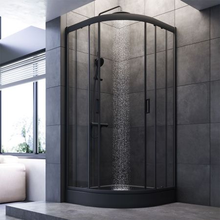 Душевой уголок Am.Pm Gem W90G-401-090BT 90х90 стекло прозрачное профиль черный без поддона