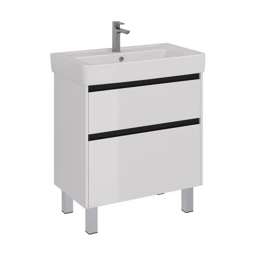 Тумба под раковину LeMark Combi LM03C80T-black 70х40 напольная цвет белый - фото 5