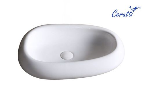 Раковина из сантехнического фарфора Cerutti SPA CR7041B 60х40 накладная цвет белый без отверстий под смеситель - фото 4