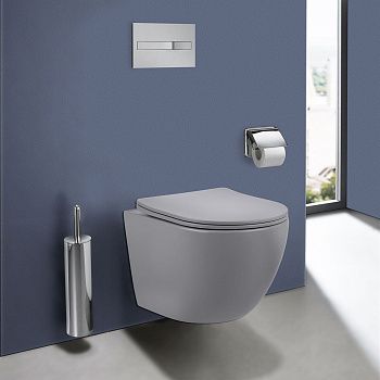 Унитаз подвесной Vincea Globo VT1-14SMG серый с сиденьем микролифт безободковый душевой смыв