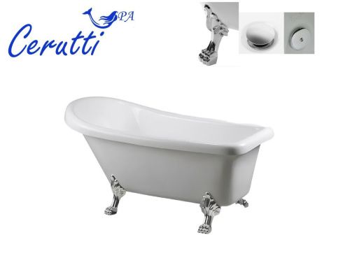 Ванна акриловая Cerutti SPA CT9321 170х75 отдельностоящая асимметричная с ножками - фото 4