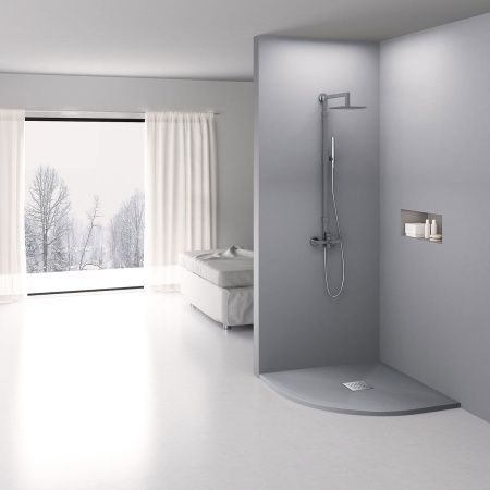 Душевой поддон из искусственного камня Vincea H25 VST-4SQ9090G 90х90 серый