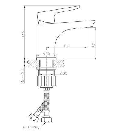 Смеситель Tokito TOYAMA TOK-TOY-1011 на раковину хром