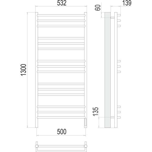 Полотенцесушитель электрический Terminus 4670078531513 55х130 хром - фото 3