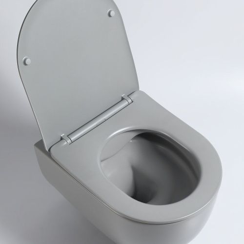 Унитаз подвесной Vincea Evo VT1-34SMG серый с сиденьем микролифт безободковый душевой смыв - фото 2