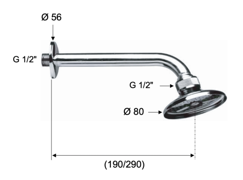 Верхний душ с кронштейном Remer 34020 хром - фото 2