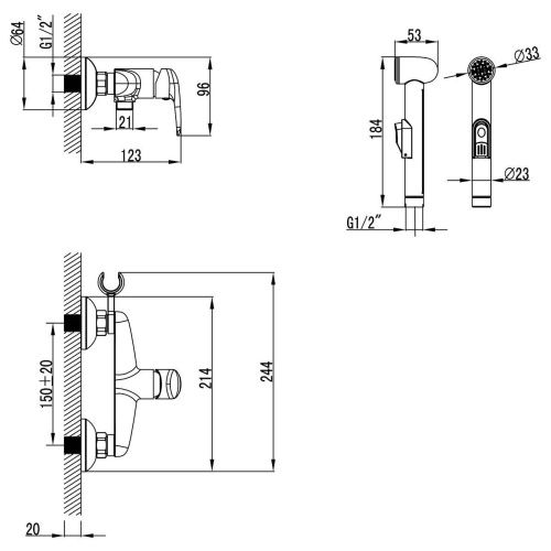Гигиенический душ со смесителем LeMark Pramen LM3318C хром - фото 3